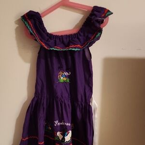 Purple Embroidered Dress